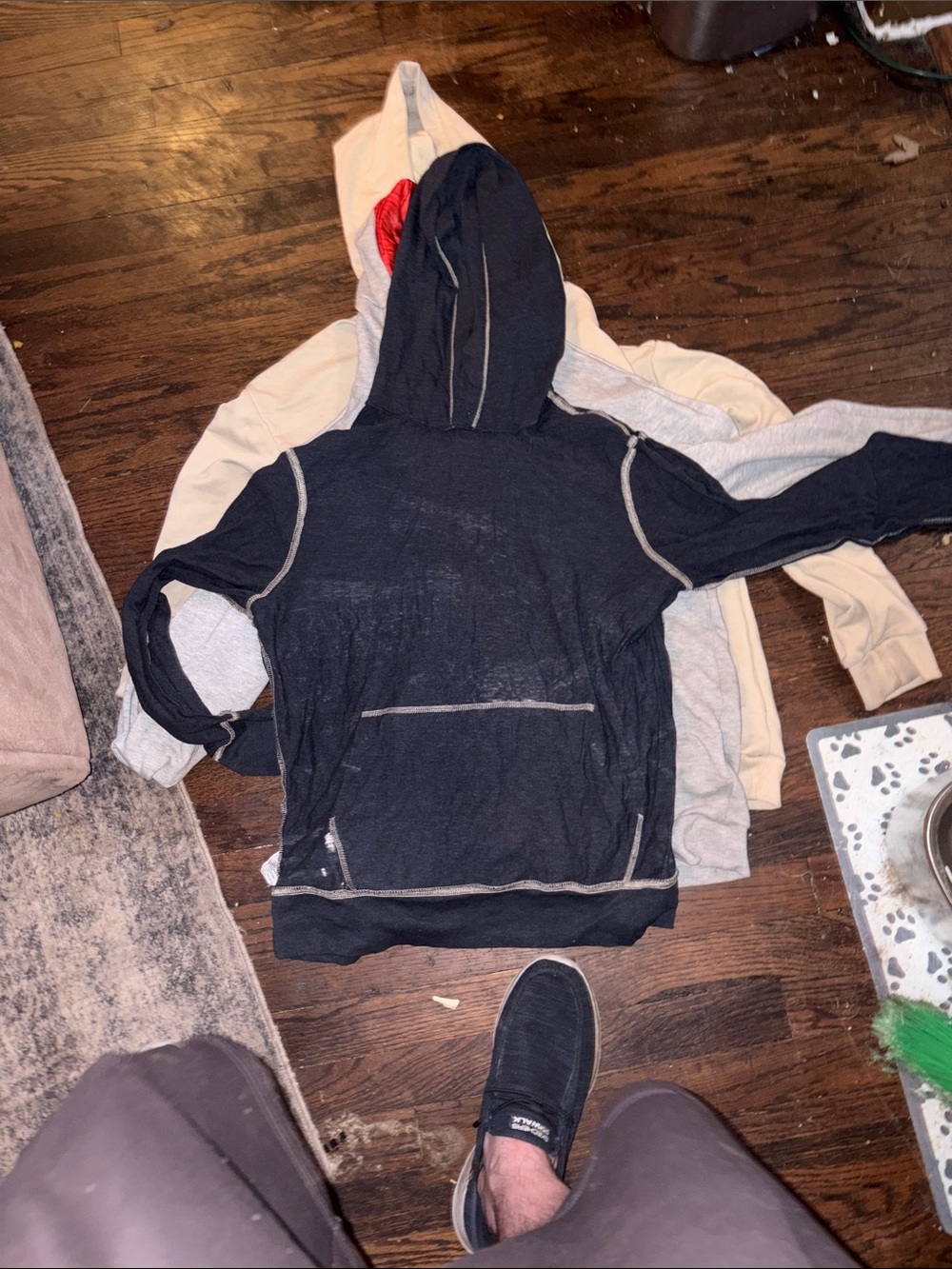 American Eagle Outfitters Black Hoodie with Gray Trim